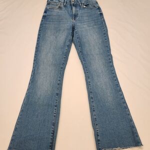 Forever 21 Women's Blue Jeans 26" Waist Inseam 27" Boot Cut With Slit